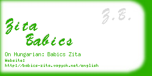 zita babics business card